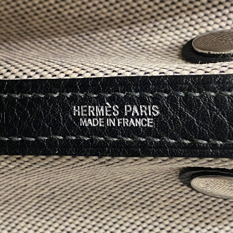 【6fa0255】エルメス トートバッグ ガーデンパーティTPM トワルアッシュ ブラック シルバー金具 □N刻印【中古】メンズ レディース ユニセックス