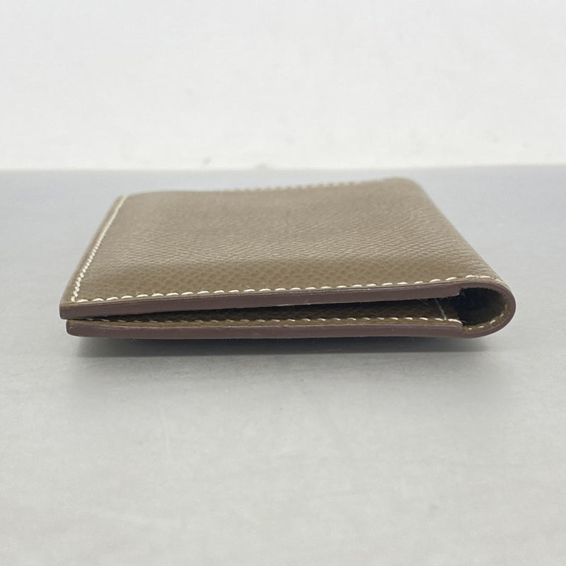 【6fa0256】エルメス カードケース MC2 ヴォーエプソン エトゥープ Y刻印【中古】レディース