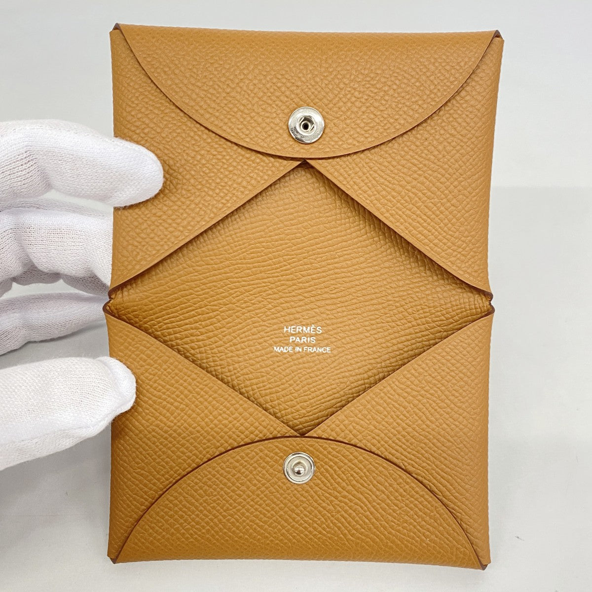 【6fa0257】エルメス コインケース カルヴィ ヴォーエプソン ゴールド シルバー金具 B刻印【中古】メンズ レディース ユニセックス