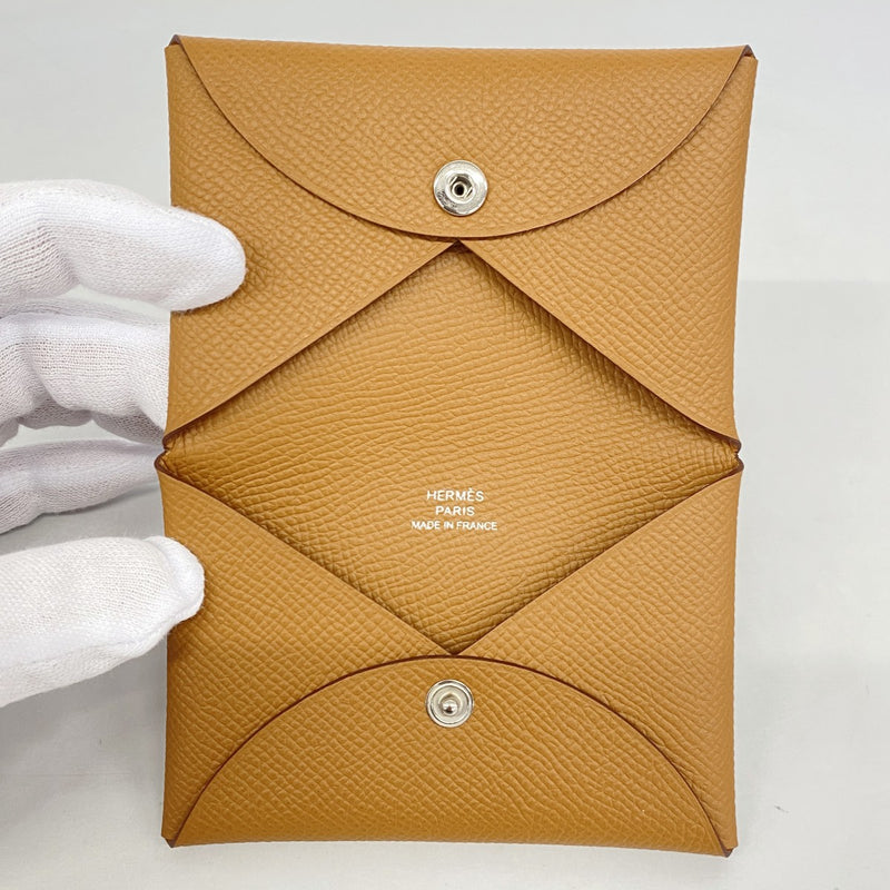 【6fa0257】エルメス コインケース カルヴィ ヴォーエプソン ゴールド シルバー金具 B刻印【中古】メンズ レディース ユニセックス