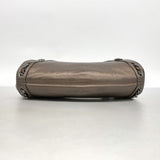 【6fa0259-k】シャネル ハンドバッグ ラムスキン ブロンズ シルバー金具【中古】レディース