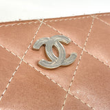【6fa0260-k】シャネル 財布 マトラッセ ラムスキン パテントレザー ピンク ホワイト シルバー金具【中古】レディース