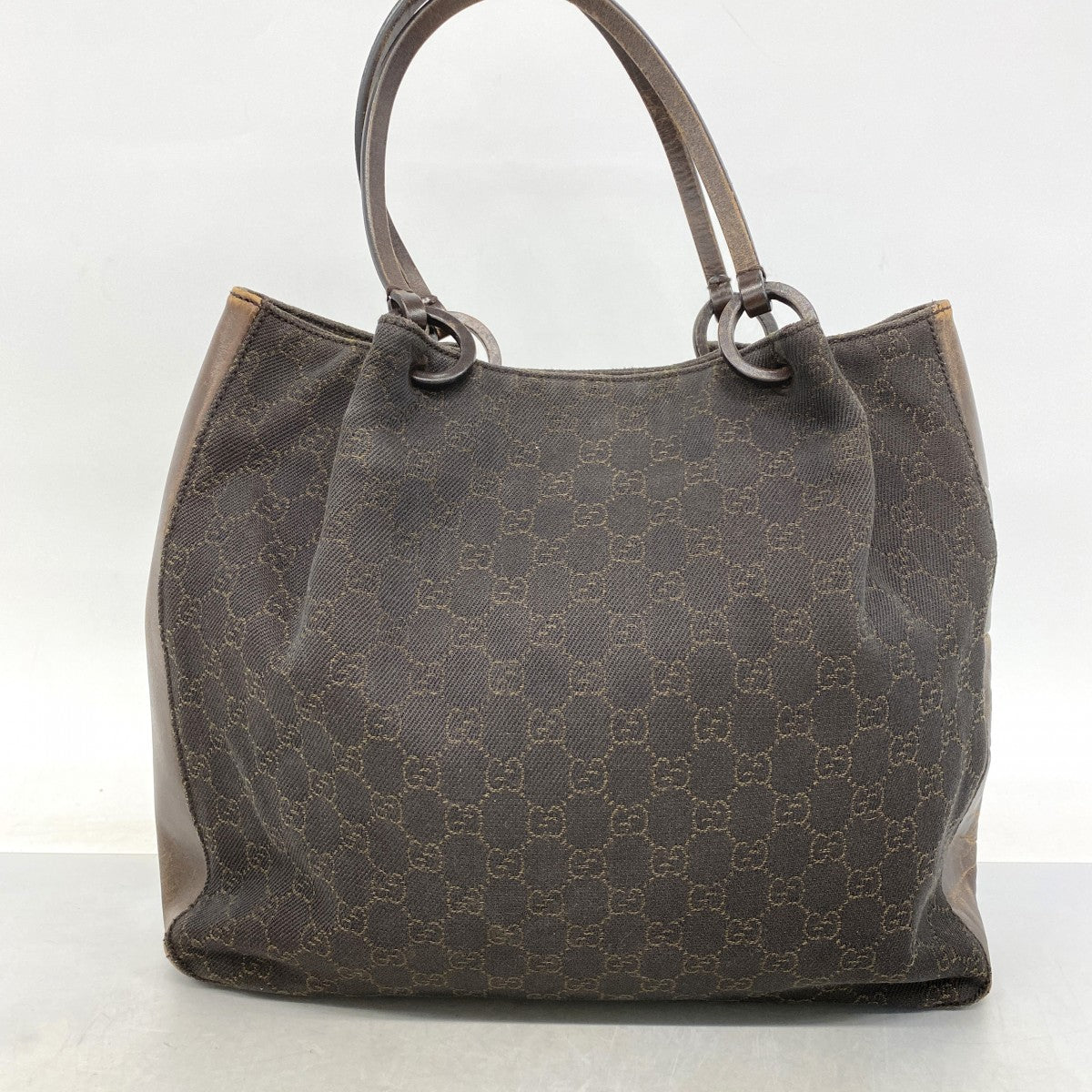 【6fa0261-k】グッチ トートバッグ 101920 デニム ブラウン シルバー金具【中古】レディース