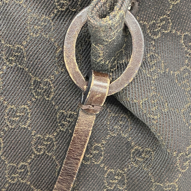 【6fa0261-k】グッチ トートバッグ 101920 デニム ブラウン シルバー金具【中古】レディース