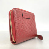 【6fa0262-k】グッチ 財布 マイクログッチシマ 449395 レザー レッド ゴールド金具【中古】レディース