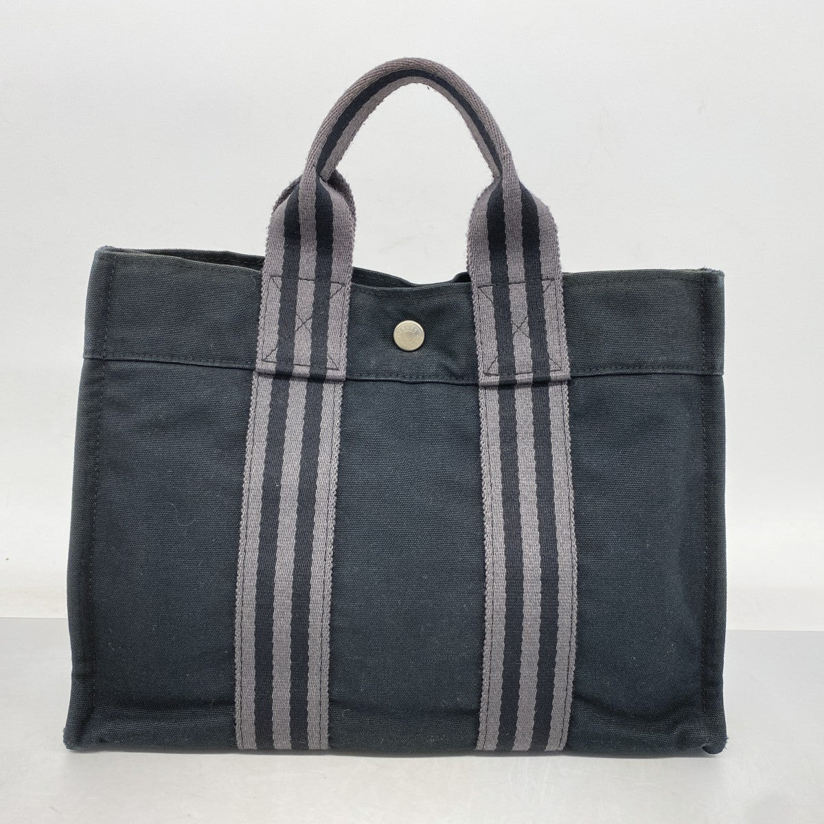 【6fa0263-k】エルメス トートバッグ フールトゥPM キャンバス ブラック シルバー金具【中古】メンズ レディース ユニセックス