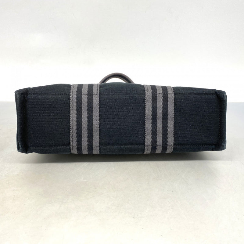 【6fa0263-k】エルメス トートバッグ フールトゥPM キャンバス ブラック シルバー金具【中古】メンズ レディース ユニセックス