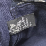 【6fa0264-k】エルメス トートバッグ フールトゥPM キャンバス ブラック ネイビー シルバー金具【中古】メンズ レディース ユニセックス
