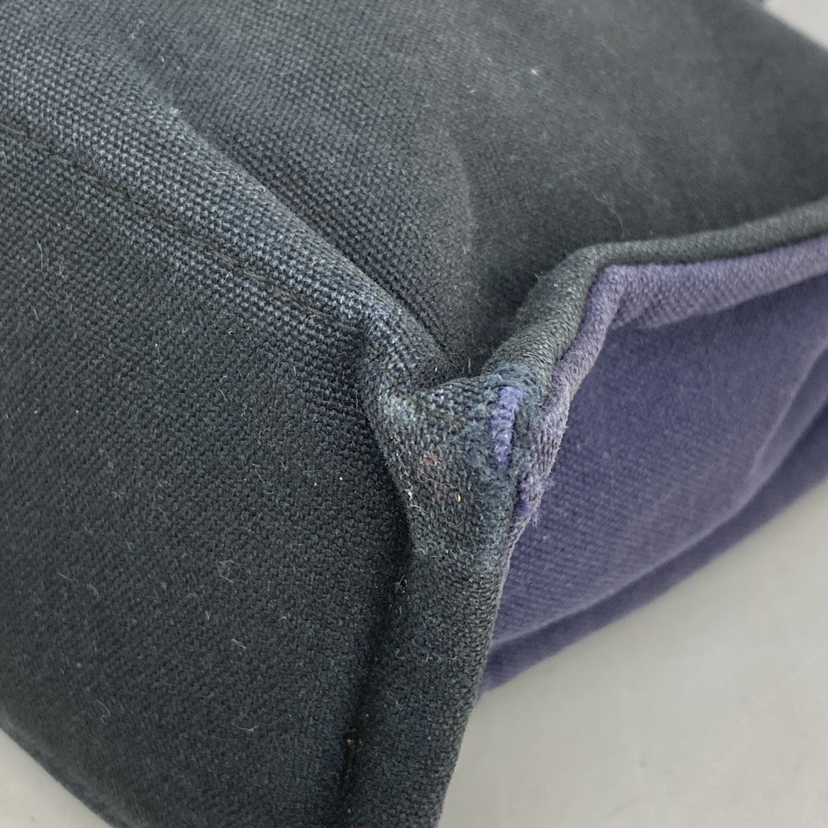 【6fa0264-k】エルメス トートバッグ フールトゥPM キャンバス ブラック ネイビー シルバー金具【中古】メンズ レディース ユニセックス