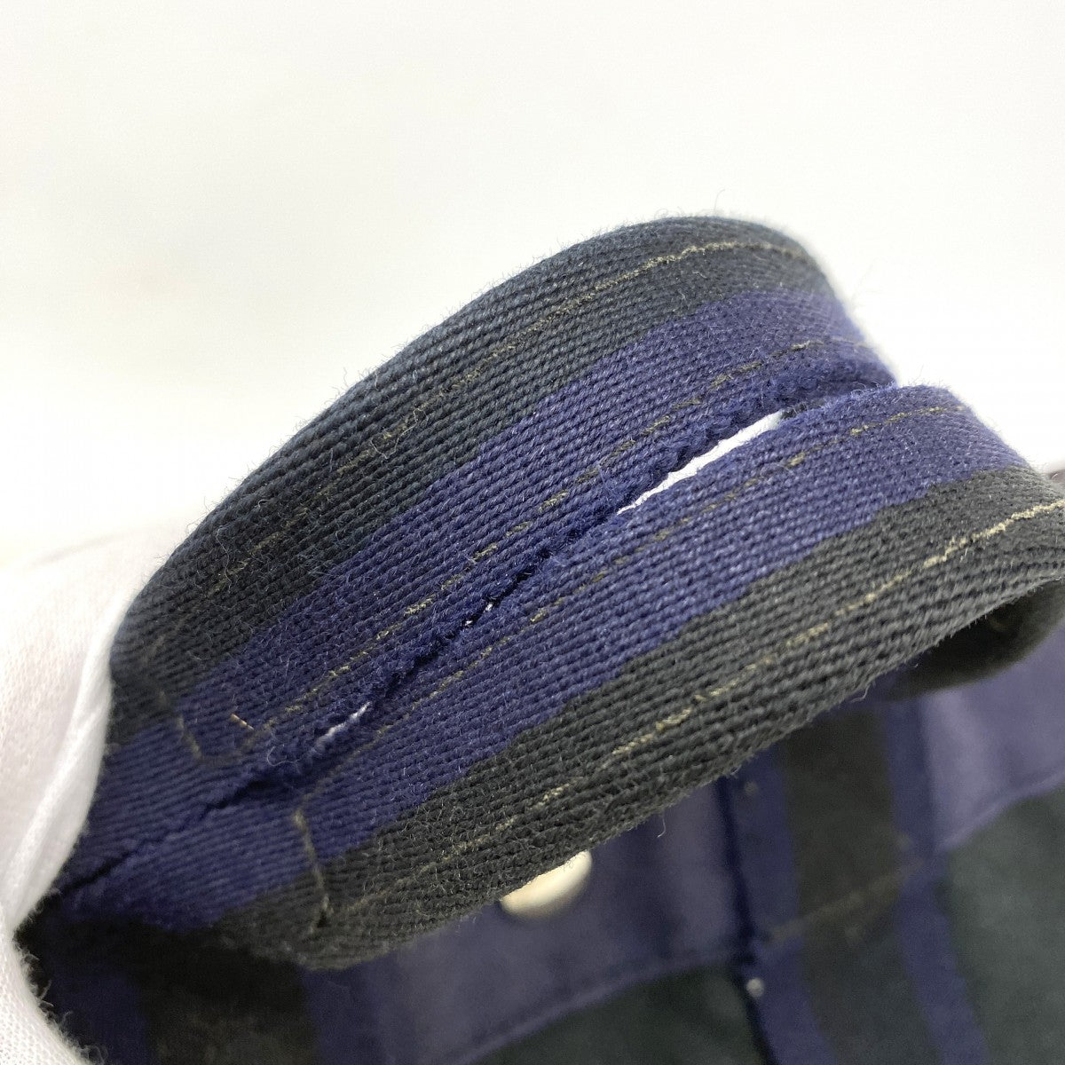 【6fa0264-k】エルメス トートバッグ フールトゥPM キャンバス ブラック ネイビー シルバー金具【中古】メンズ レディース ユニセックス