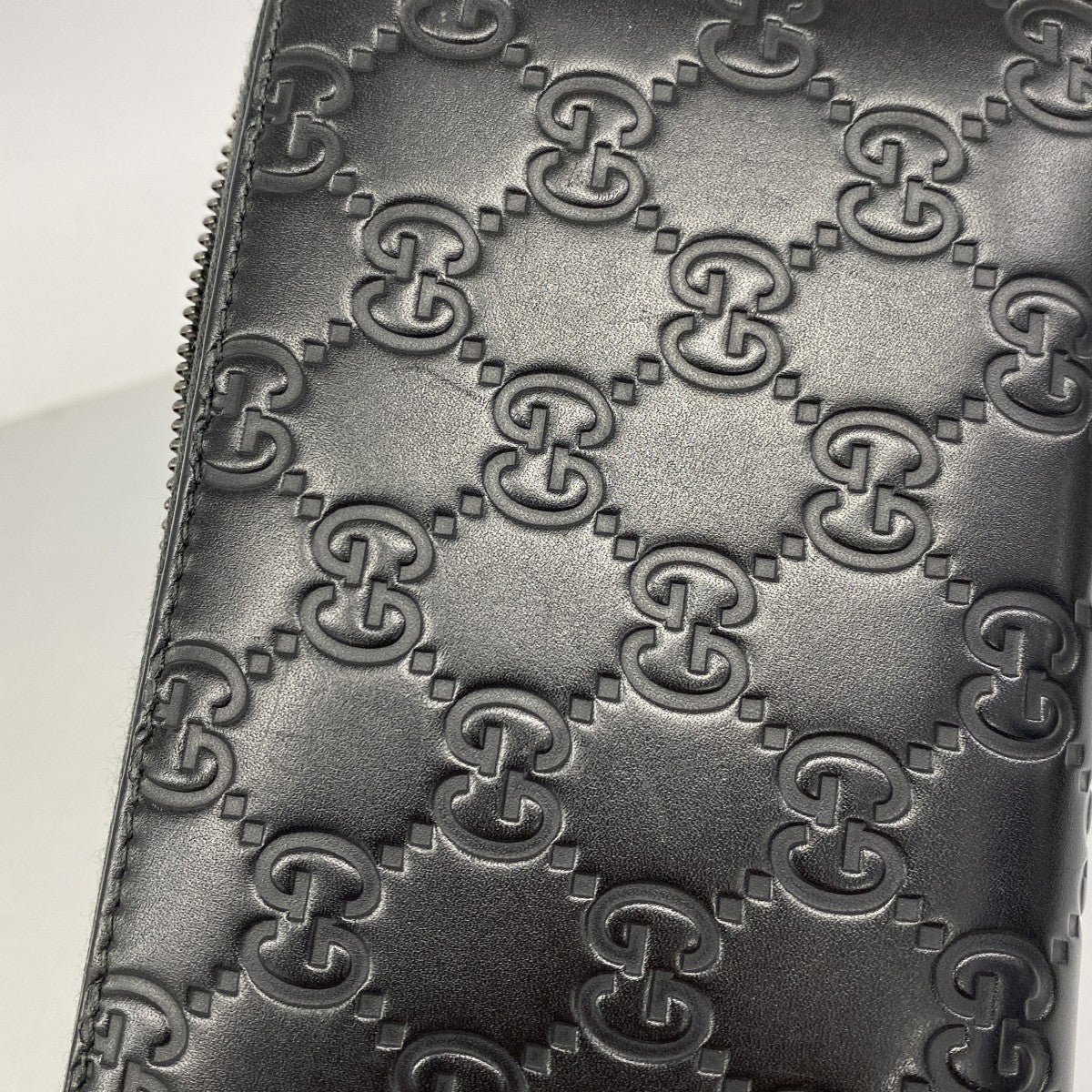 【6fa0284-k】グッチ 長財布 グッチシマ 307987 レザー ブラック シルバー金具【中古】メンズ レディース ユニセックス