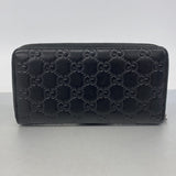 【6fa0284-k】グッチ 長財布 グッチシマ 307987 レザー ブラック シルバー金具【中古】メンズ レディース ユニセックス