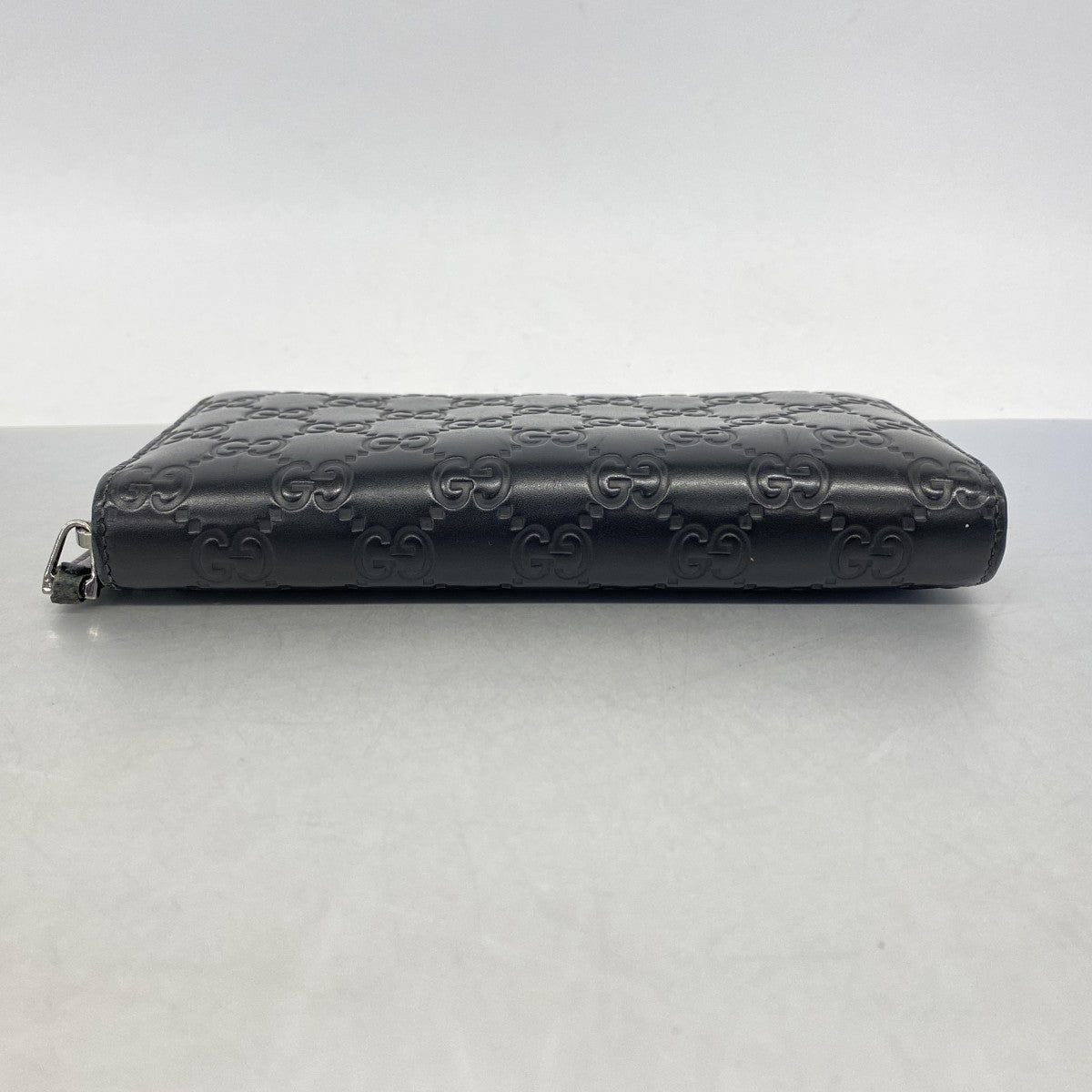 【6fa0284-k】グッチ 長財布 グッチシマ 307987 レザー ブラック シルバー金具【中古】メンズ レディース ユニセックス