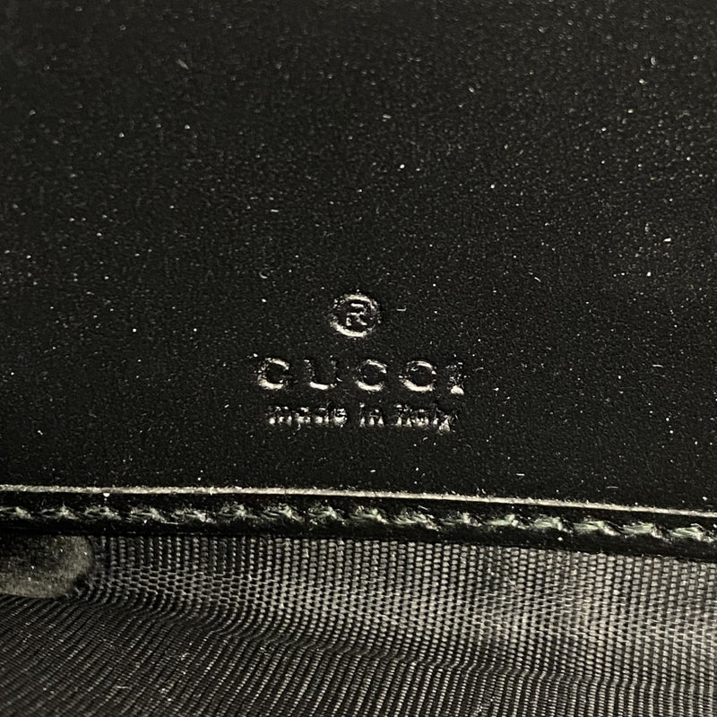 【6fa0284-k】グッチ 長財布 グッチシマ 307987 レザー ブラック シルバー金具【中古】メンズ レディース ユニセックス