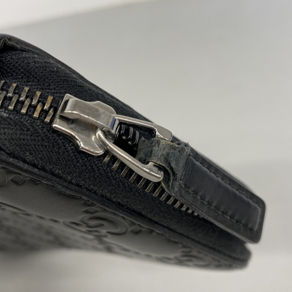 【6fa0284-k】グッチ 長財布 グッチシマ 307987 レザー ブラック シルバー金具【中古】メンズ レディース ユニセックス