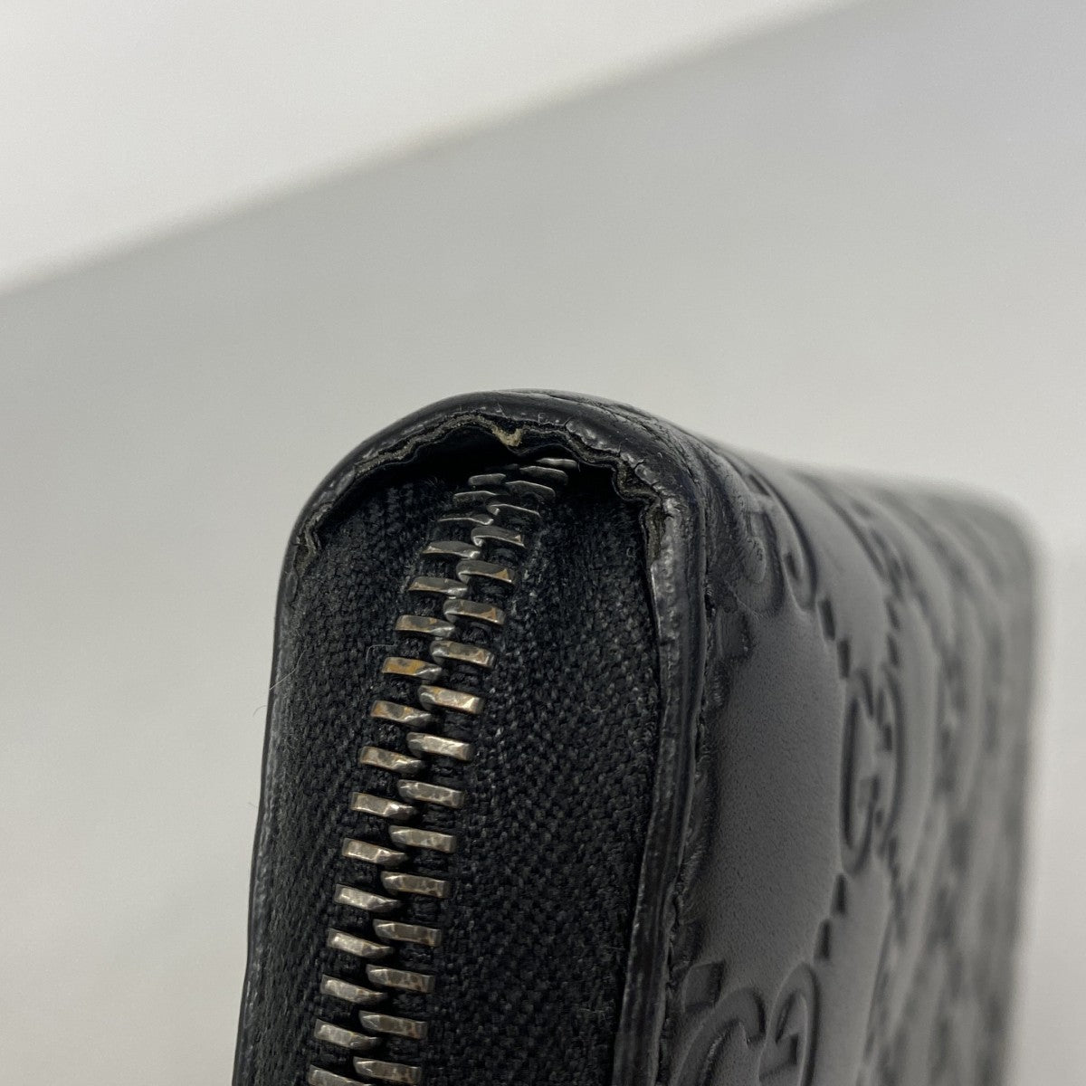 【6fa0284-k】グッチ 長財布 グッチシマ 307987 レザー ブラック シルバー金具【中古】メンズ レディース ユニセックス