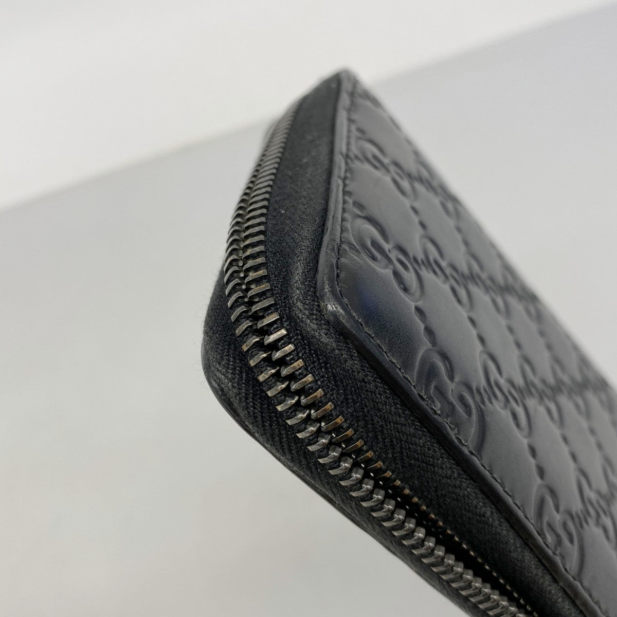 【6fa0284-k】グッチ 長財布 グッチシマ 307987 レザー ブラック シルバー金具【中古】メンズ レディース ユニセックス