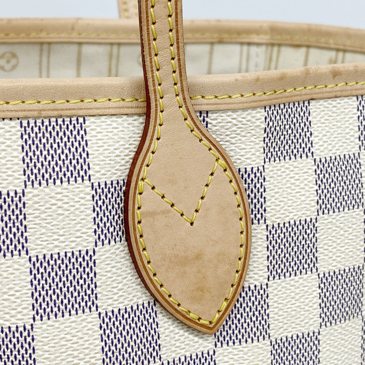 【6fa0292】ルイヴィトン トートバッグ ダミエ・アズール ネヴァーフルMM N51107 ホワイト【中古】レディース