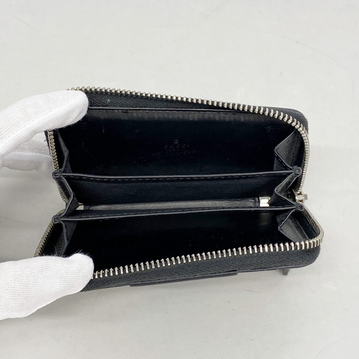 【6fa0302】グッチ コインケース GGスプリーム 451242 PVC レザー ブラック ブラウン シルバー金具【中古】メンズ レディース ユニセックス