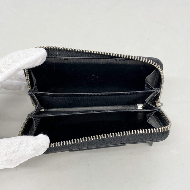 【6fa0302】グッチ コインケース GGスプリーム 451242 PVC レザー ブラック ブラウン シルバー金具【中古】メンズ レディース ユニセックス