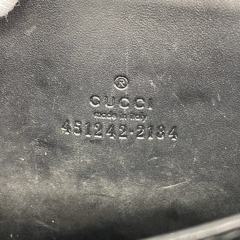 【6fa0302】グッチ コインケース GGスプリーム 451242 PVC レザー ブラック ブラウン シルバー金具【中古】メンズ レディース ユニセックス