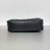 【6fa0305-k】グッチ ショルダーバッグ GGマーモント 447632 レザー ブラック シルバー金具【中古】レディース