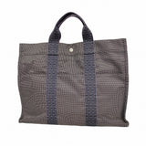 【6fa0307-k】エルメス トートバッグ エールラインMM キャンバス グレー シルバー金具【中古】メンズ レディース ユニセックス