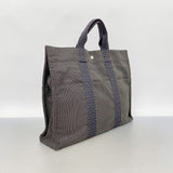 【6fa0307-k】エルメス トートバッグ エールラインMM キャンバス グレー シルバー金具【中古】メンズ レディース ユニセックス