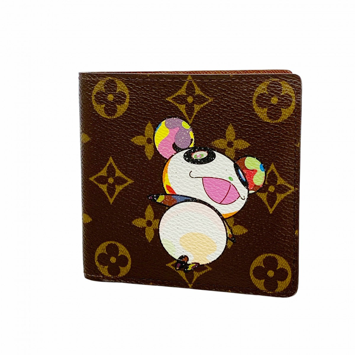 【6fa0311-k】ルイヴィトン 財布 モノグラム・パンダ/村上隆 ポルトビエカルトクレディモネ M61666 ブラウン【中古】メンズ