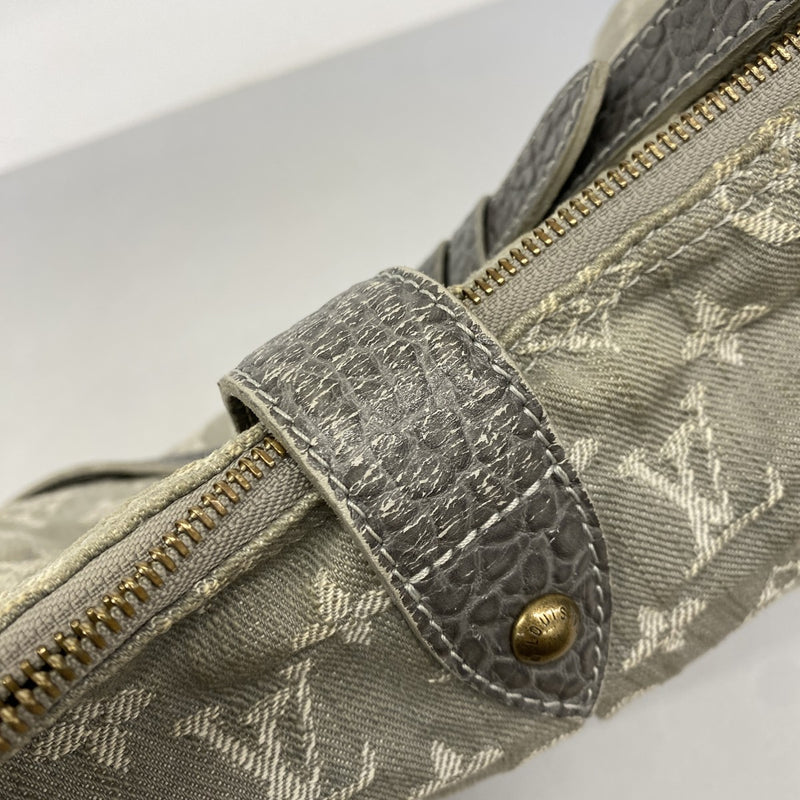 【6fa0316-k】ルイヴィトン ショルダーバッグ モノグラム・デニム スライトリー M95834 グリ【中古】レディース