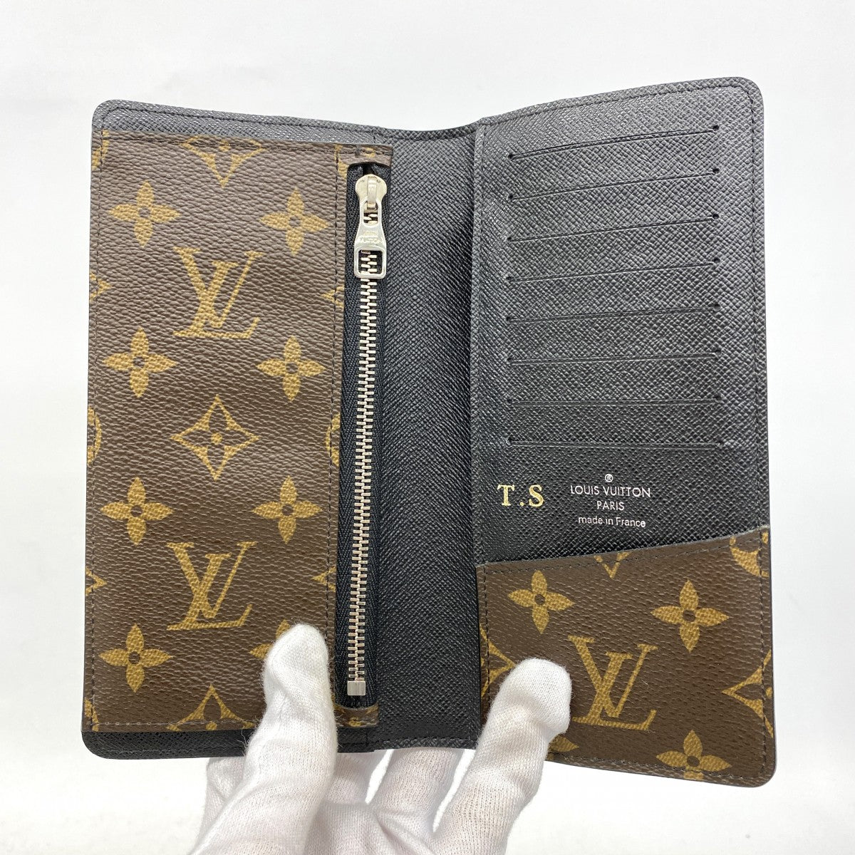 【6fa0328】ルイヴィトン 長財布 モノグラム・マカサー ポルトフォイユ タノン M93800 ブラウン ブラック【中古】メンズ