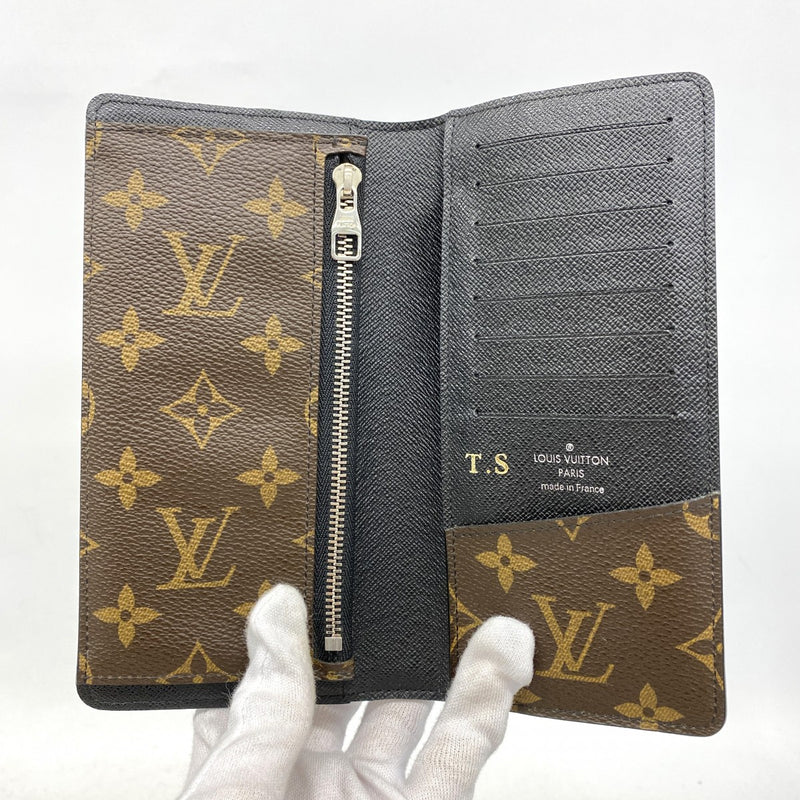 【6fa0328】ルイヴィトン 長財布 モノグラム・マカサー ポルトフォイユ タノン M93800 ブラウン ブラック【中古】メンズ