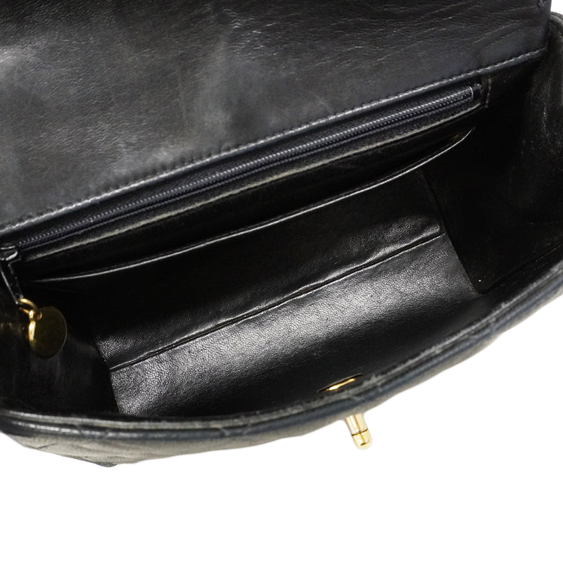 【6fa0331-k】シャネル ハンドバッグ マトラッセ ブリリアント ラムスキン ブラック ゴールド金具【中古】レディース