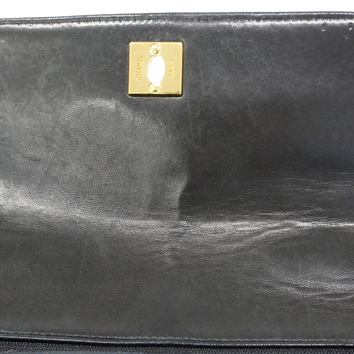 【6fa0331-k】シャネル ハンドバッグ マトラッセ ブリリアント ラムスキン ブラック ゴールド金具【中古】レディース
