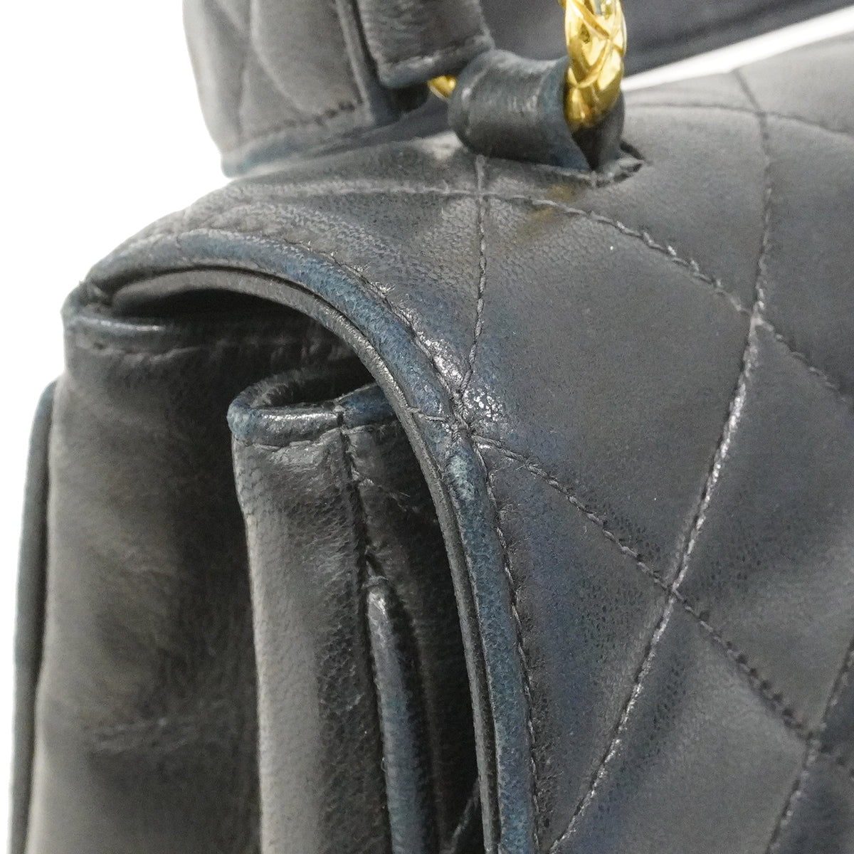 【6fa0331-k】シャネル ハンドバッグ マトラッセ ブリリアント ラムスキン ブラック ゴールド金具【中古】レディース