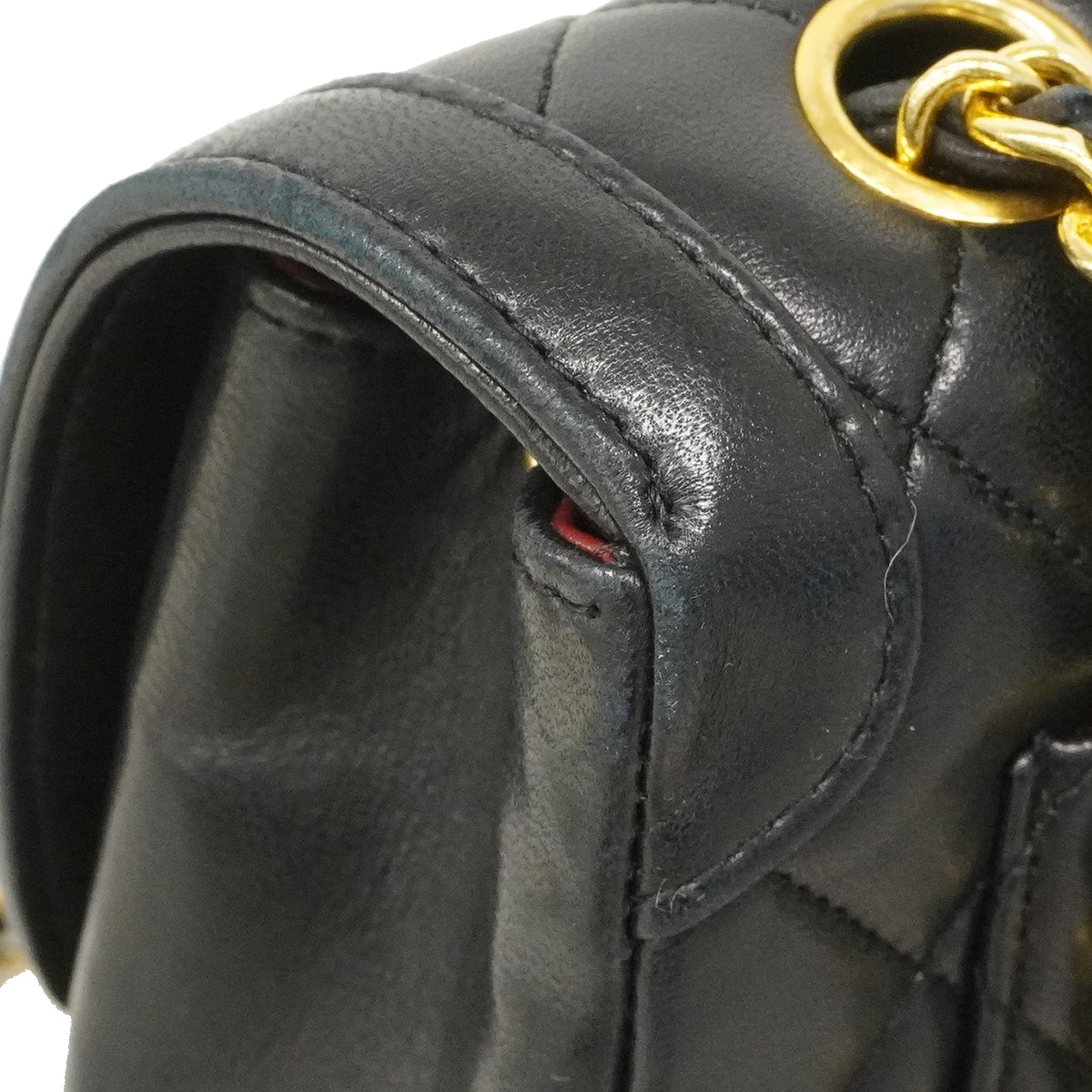 【6fa0332-k】シャネル ショルダーバッグ マトラッセ チェーンショルダー ラムスキン ブラック ゴールド金具【中古】レディース