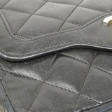 【6fa0333-k】シャネル ショルダーバッグ マトラッセ/パリ限定 チェーンショルダー ラムスキン ブラック ゴールド/シルバー金具【中古】レディース