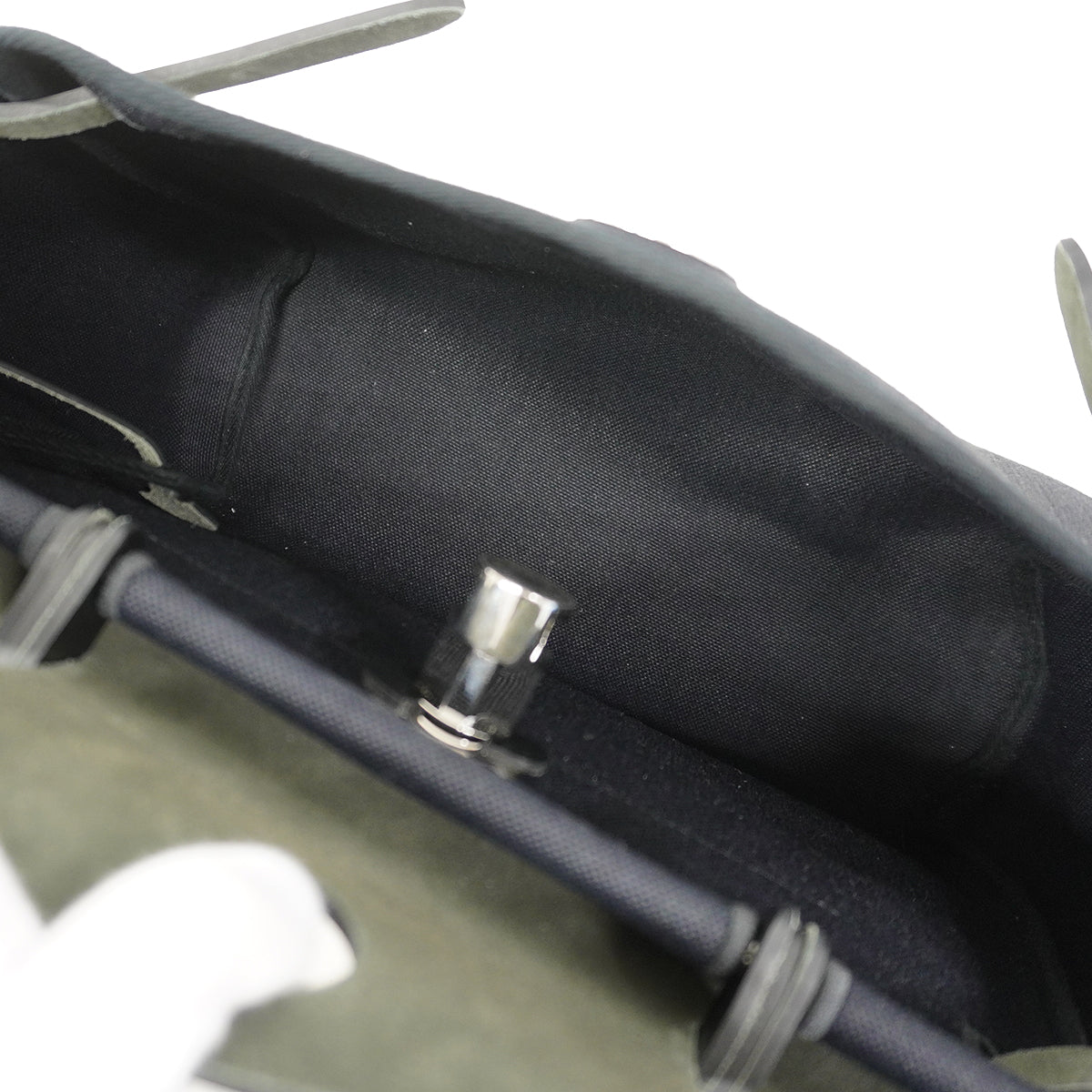【6fa0334-k】エルメス ハンドバッグ エールバッグジップPM トワルオフィシエ ブラック シルバー金具 W刻印 2wayバッグ【中古】レディース