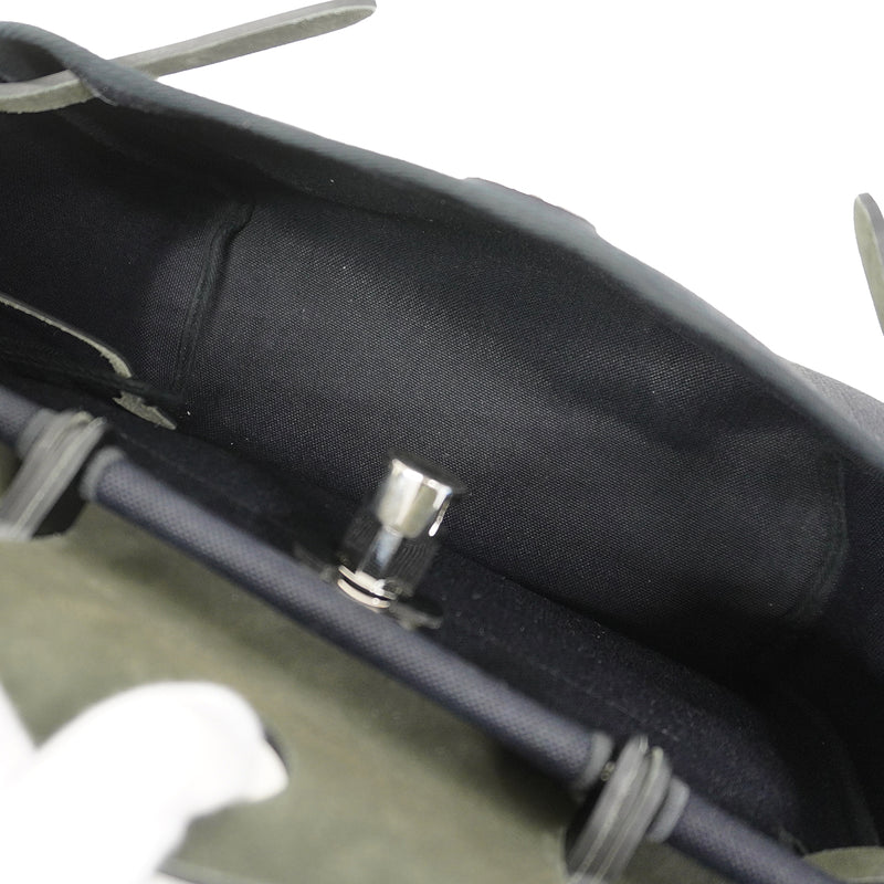 【6fa0334-k】エルメス ハンドバッグ エールバッグジップPM トワルオフィシエ ブラック シルバー金具 W刻印 2wayバッグ【中古】レディース