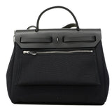 【6fa0334-k】エルメス ハンドバッグ エールバッグジップPM トワルオフィシエ ブラック シルバー金具 W刻印 2wayバッグ【中古】レディース