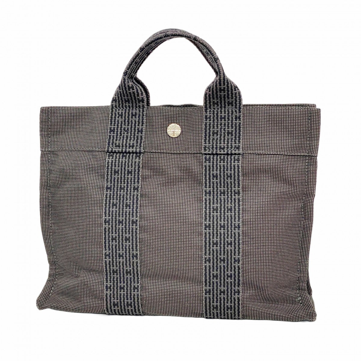 【6fa0342-k】エルメス トートバッグ エールラインPM キャンバス グレー シルバー金具【中古】メンズ レディース ユニセックス