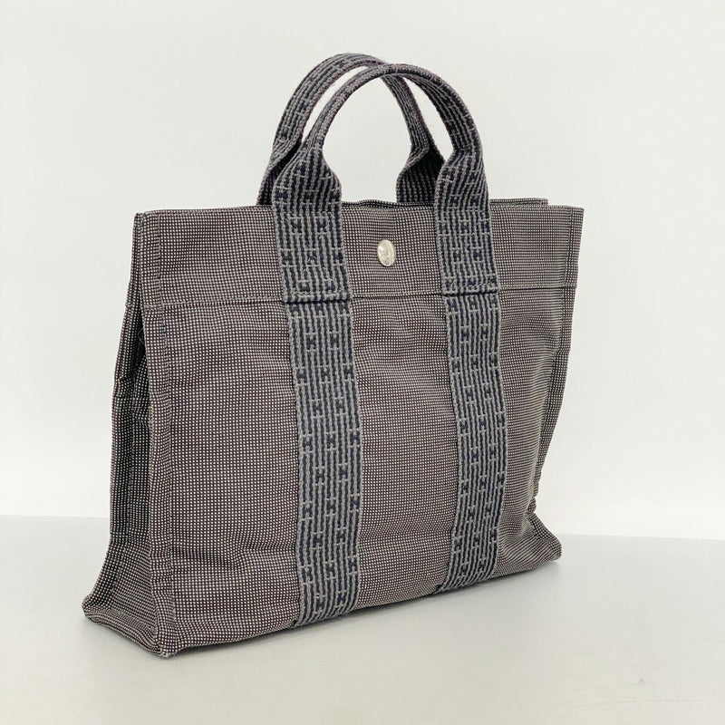 【6fa0342-k】エルメス トートバッグ エールラインPM キャンバス グレー シルバー金具【中古】メンズ レディース ユニセックス