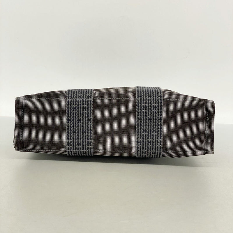 【6fa0342-k】エルメス トートバッグ エールラインPM キャンバス グレー シルバー金具【中古】メンズ レディース ユニセックス