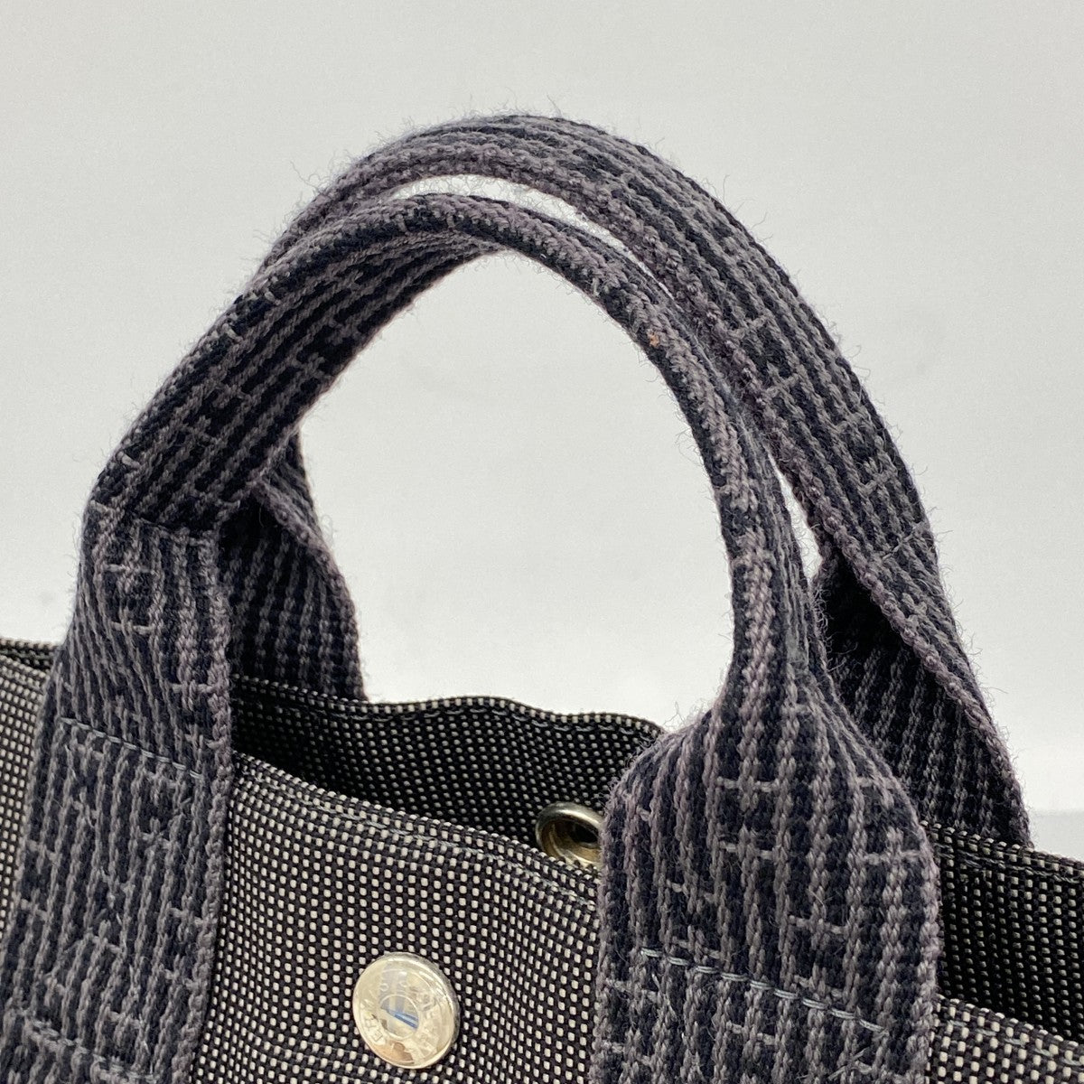 【6fa0342-k】エルメス トートバッグ エールラインPM キャンバス グレー シルバー金具【中古】メンズ レディース ユニセックス