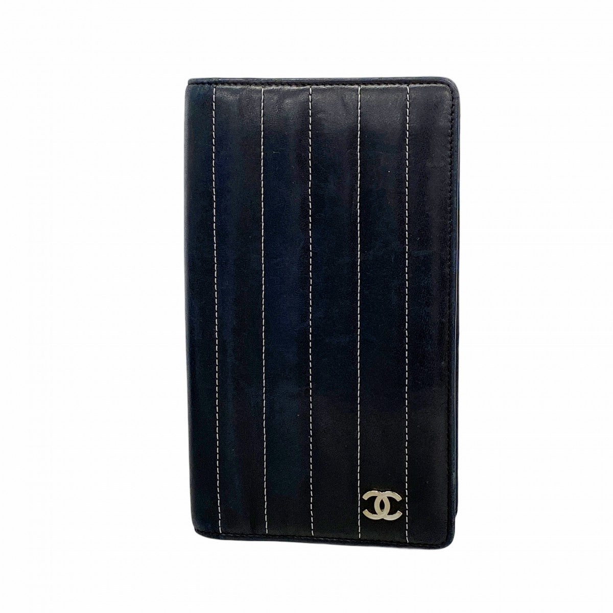 【6fa0344-k】シャネル 長財布 ニューマドモアゼル ラムスキン ブラック シルバー金具【中古】レディース