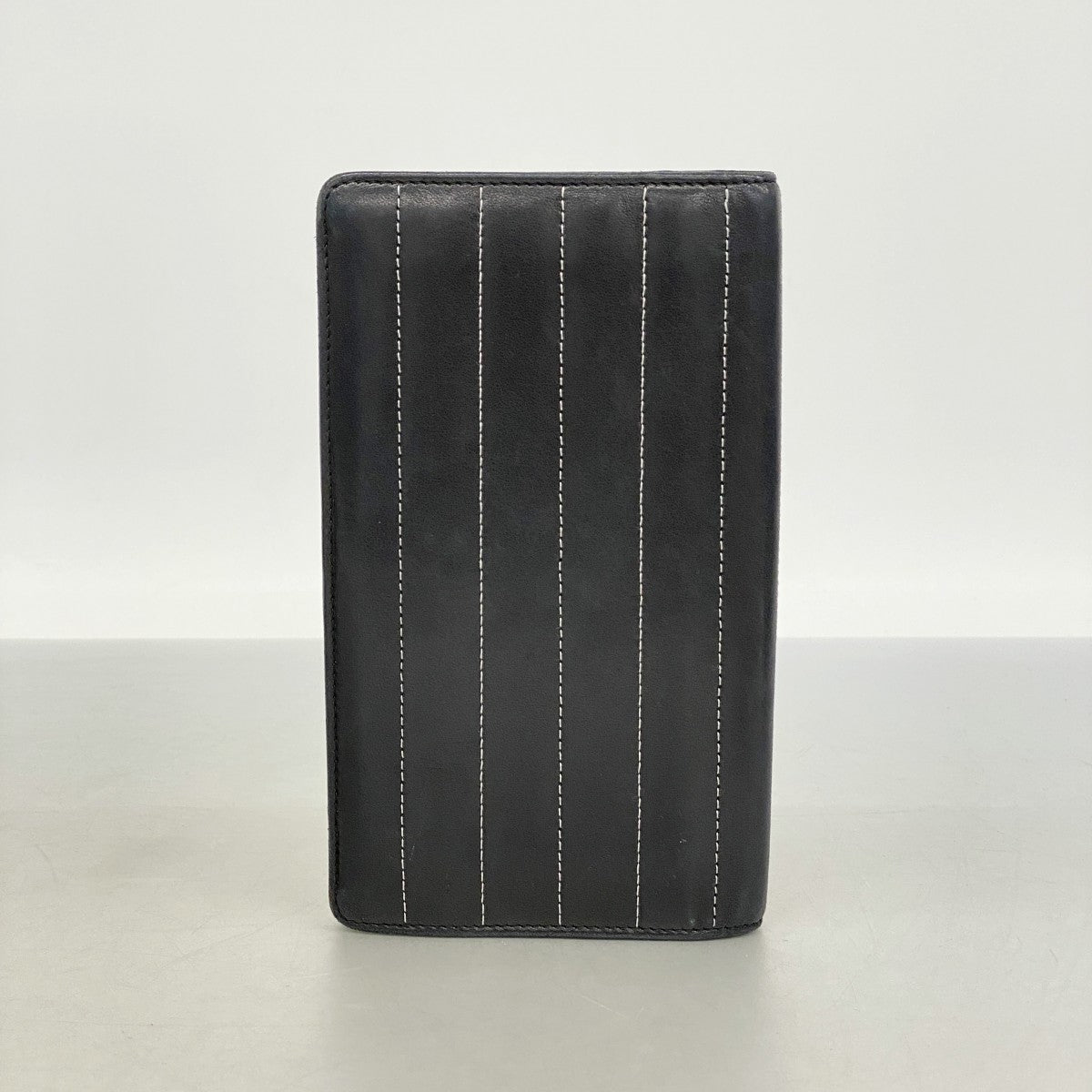 【6fa0344-k】シャネル 長財布 ニューマドモアゼル ラムスキン ブラック シルバー金具【中古】レディース