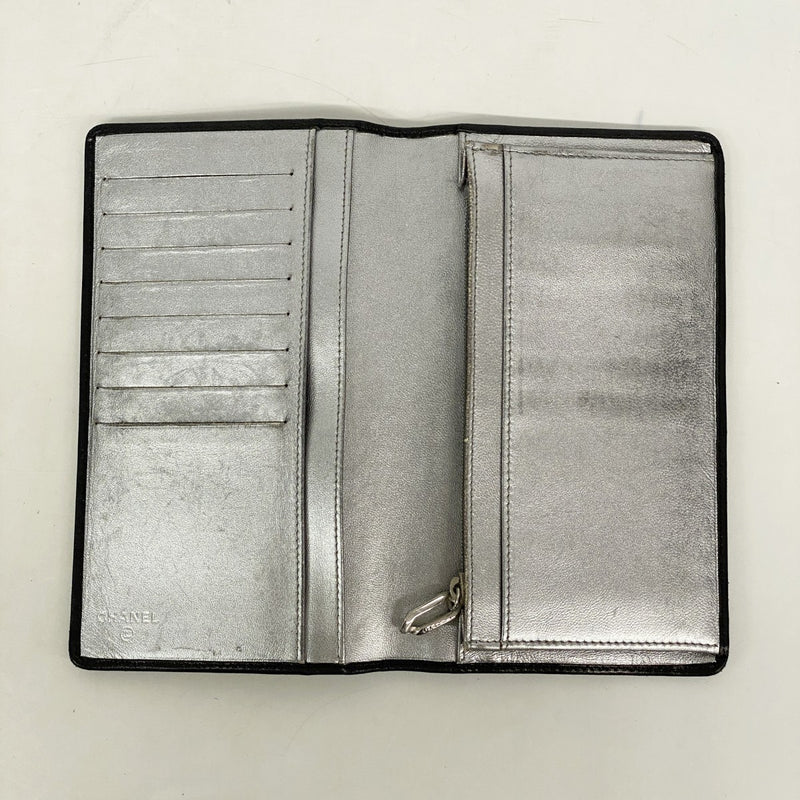 【6fa0344-k】シャネル 長財布 ニューマドモアゼル ラムスキン ブラック シルバー金具【中古】レディース