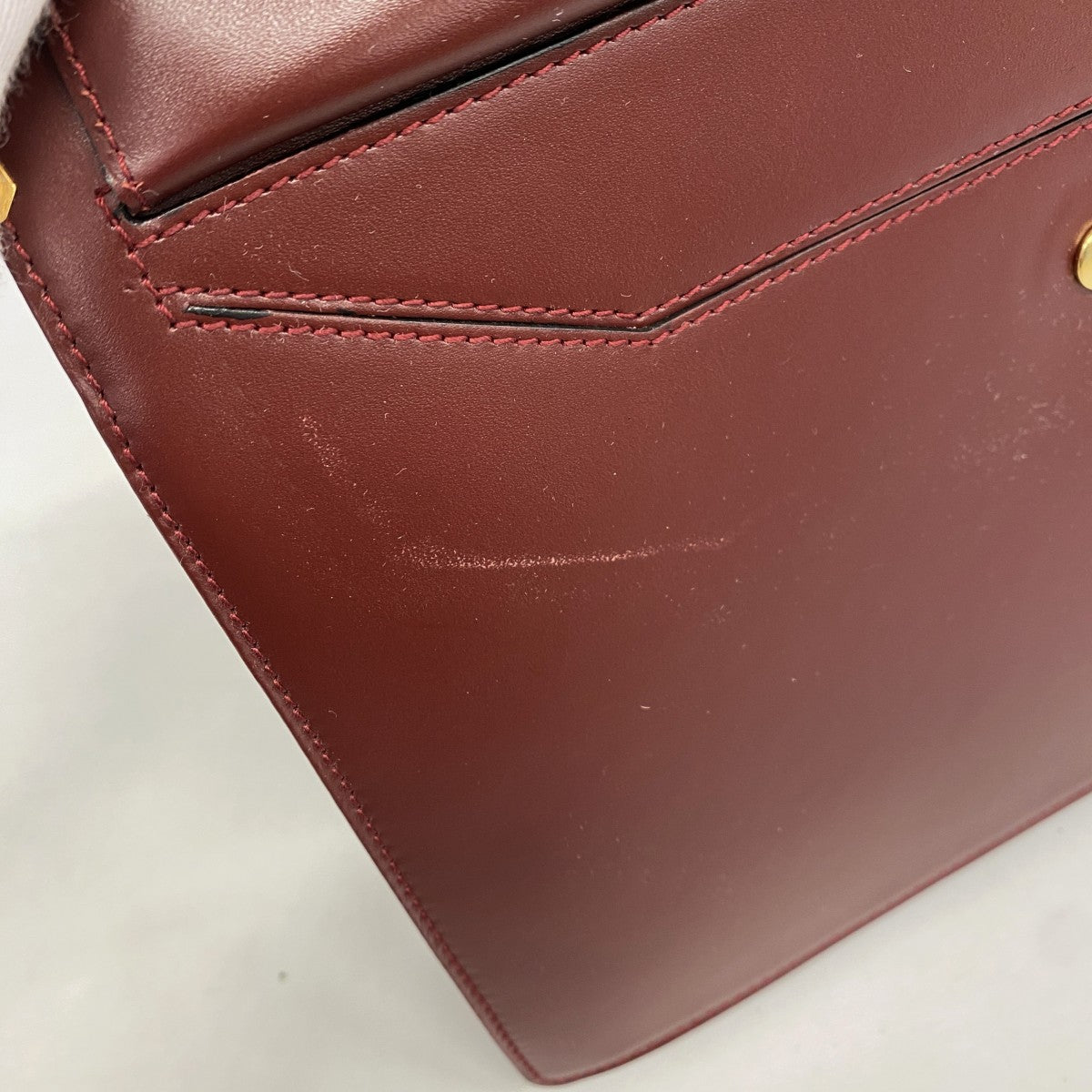 【6fa0345】カルティエ クラッチバッグ マスト レザー ボルドー ゴールド金具【中古】メンズ レディース ユニセックス