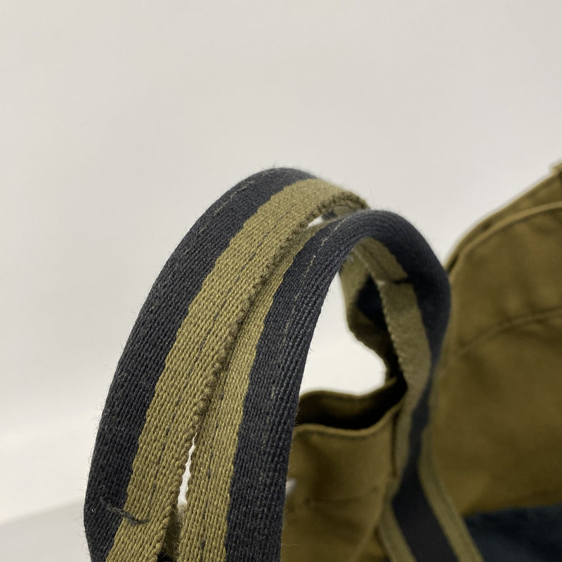 【6fa0357-k】エルメス トートバッグ フールトゥMM キャンバス カーキ ブラック シルバー金具【中古】レディース