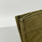 【6fa0357-k】エルメス トートバッグ フールトゥMM キャンバス カーキ ブラック シルバー金具【中古】レディース